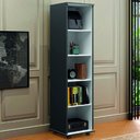 Ver imagem 2 de Armário Multiuso para Quarto com Chave e Rodízios 1 Porta Lune Preto J&a