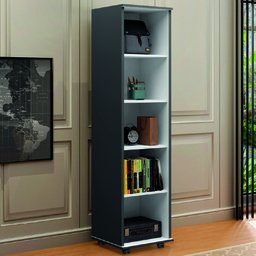 Armário Multiuso para Quarto com Chave e Rodízios 1 Porta Lune Preto J&a - 2