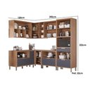 Ver imagem 3 de Kit Cozinha Modulada 7 Peças Eloise 33 Aéreos + 3 Balcões + 1 Paneleiro Cz029 Freijó Titanium
