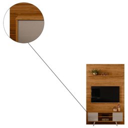 Rack Painel Piso Teto Raquel TV 65 2 Portas Fendi Naturale Tana Decor Madetec - 3 Rack Painel Piso Teto Raquel TV 65 2 Portas Fendi Naturale Tana Decor Madetec - 3