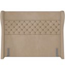 Ver imagem 4 de Kit Cabeceira Cama Box Queen 160 Cm Madrid com Puff Recamier Santorini Veludo Bege - Lyam Decor