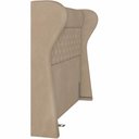 Ver mais imagens de Kit Cabeceira Cama Box Queen 160 Cm Madrid com Puff Recamier Santorini Veludo Bege - Lyam Decor