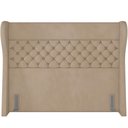 Ver imagem 4 de Kit Cabeceira Cama Box Queen 160 cm Madrid com Puff Recamier Santorini Veludo Bege - Lyam Decor