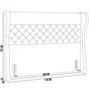 Ver imagem 6 de Kit Cabeceira Cama Box Queen 160 Cm Madrid com Puff Recamier Santorini Veludo Bege - Lyam Decor