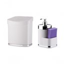 Ver imagem 1 de Kit Cozinha 2 Peças Branco Future Lixeira e Porta Detergente Esponja