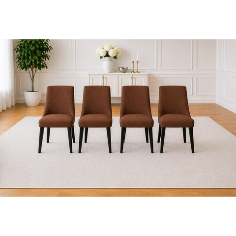 Kit 4 Capas Cadeira de Jantar Bela Capitone Malha Premium:marrom