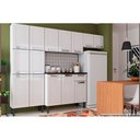 Ver imagem 1 de Cozinha Modulada Completa Múltipla 4pçs (2 Armários 1 Balcão 1 Paneleiro) C4p74 Branco -