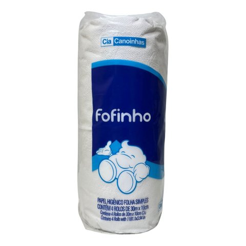 Papel Higiênico Fofinho Simples 05 Pct C/4 Rolos Neutro
