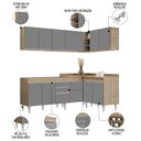 Ver imagem 3 de Armário de Cozinha Modulado de Canto 6 Peças Cp28 Balcão sem Tampo Castanho/cinza - Lumil Lumil Móve