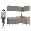 Ver imagem 5 de Armário de Cozinha Modulado de Canto 6 Peças Cp28 Balcão sem Tampo Castanho/cinza - Lumil Lumil Móve