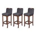 Ver imagem 1 de Kit 3 Banquetas Alta para Balcão Turim Madeira Capuccino Suede Cinza CCS