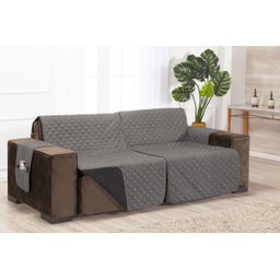 Protetor Matelado Sofá Retrátil Assento 2,20m Cinza/Preto - 2