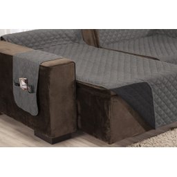 Protetor Matelado Sofá Retrátil Assento 2,20m Cinza/Preto - 5