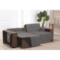 Protetor Matelado Sofá Retrátil Assento 2,20m Cinza/Preto - 3
