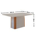 Ver imagem 4 de Mesa de Jantar Isadora 180cm Tampo MDF Vidro Canto Copo com 6 Cadeiras Aline