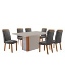 Ver imagem 2 de Mesa de Jantar Isadora 180cm Tampo MDF Vidro Canto Copo com 6 Cadeiras Aline