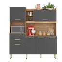 Ver imagem 2 de Cozinha Modulada Compacta 6 Portas 2 Gavetas Select 96211 Demóbile Amêndola Touch/ Grafito