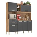 Ver imagem 4 de Cozinha Modulada Compacta 6 Portas 2 Gavetas Select 96211 Demóbile Amêndola Touch/ Grafito