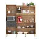 Ver imagem 3 de Cozinha Modulada Compacta 6 Portas 2 Gavetas Select 96211 Demóbile Amêndola Touch/ Grafito