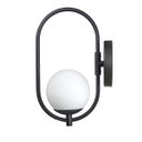 Ver imagem 4 de Kit 2 Arandela Parede Online Preto Globo de Vidro Branco