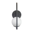 Ver imagem 3 de Kit 2 Arandela Parede Online Preto Globo de Vidro Branco