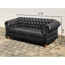 Ver imagem 3 de Sofá Chesterfield Dom Pedro Duque 3 Lugares - Couríssimo Preto