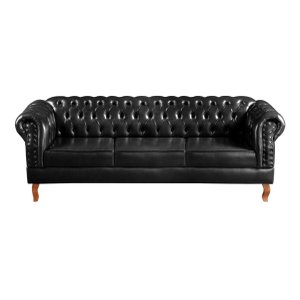 Sofá Chesterfield Dom Pedro Duque 3 Lugares - Couríssimo Preto