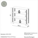 Ver imagem 4 de Estante para Livros 4 Prateleiras Industrial Freijó/preto - Dalla Costa