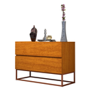 Ver imagem 2 de Mesa de Apoio de Cabeceira Eros 60cm Base Cobre Mdf/mdp Quarto Moderno:naturale