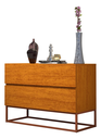 Ver imagem 2 de Mesa de Apoio de Cabeceira Eros 60cm Base Cobre Mdf/mdp Quarto Moderno:naturale