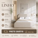 Ver imagem 2 de Cama Design Contemporâneo Cabeceira em Curva Estofada:Linho Ocre