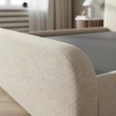 Ver imagem 6 de Cama Design Contemporâneo Cabeceira em Curva Estofada:Linho Ocre