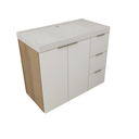 Ver imagem 1 de Gabinete de Banheiro com Cuba Vittare 79,6cm Estilare Gab5003 Carvalho/branco Gaveta Direita