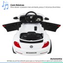 Ver imagem 5 de Carro Elétrico Infantil Controle Radio Fm Luz Bluetooth Criança até 30kg 2,8 Km/h Fusca Beetle Dune