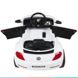 Carro Elétrico Infantil Controle Radio Fm Luz Bluetooth Criança até 30kg 2,8 Km/h Fusca Beetle Dune - 9