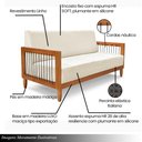 Ver imagem 3 de Poltrona Namoradeira Sala de Estar Pés Madeira Maciça Corda Náutica Preta 160cm Manila Linho Off Whi