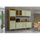 Ver imagem 3 de Cozinha Completa 5 Peças 11 Portas - Ísis-cinamomo/verde Menta - Chf Móveis