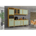 Ver imagem 1 de Cozinha Completa 5 Peças 11 Portas - Ísis-cinamomo/verde Menta - Chf Móveis