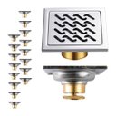 Ver imagem 1 de Ralo Inox Kit 16 Uni 10x10 Lavabo Anti Odor Anti Inseto Quintal Banheiro Box Casa Varanda Higienico