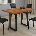 Ver imagem 2 de Mesa de Jantar 4 Lugares MDF 115cm Mariana Preto/Cinamomo