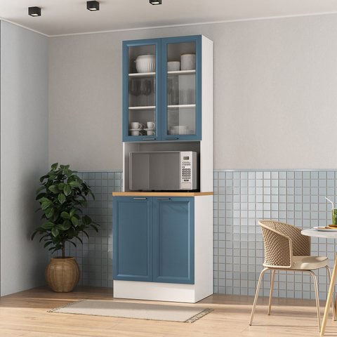 Paneleiro Duplo Planejado 70cm Soho CabeCasa MadeiraOriginals Branco/Azul