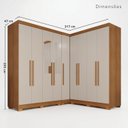 Ver imagem 3 de Guarda-Roupa de Canto Modulado com Pés e Espelho 9 Portas 4 Gavetas França