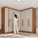 Ver imagem 5 de Guarda-Roupa de Canto Modulado com Pés e Espelho 9 Portas 4 Gavetas França