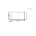 Ver imagem 3 de Sofá Fixo Living 3 Lugares Pequim 2.00m Veludo Bege Cinza Prata