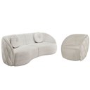 Ver imagem 1 de Sofá Decorativo 3 Lugares 288cm com Almofadas e Poltrona Zion M22 Bouclê Branco - Mpozenato