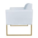 Ver imagem 3 de Kit 2 Poltronas Decorativas Base Industrial Dourada Maressa S10 Suede Cinza - Ibiza