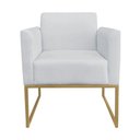 Ver imagem 2 de Kit 2 Poltronas Decorativas Base Industrial Dourada Maressa S10 Suede Cinza - Ibiza