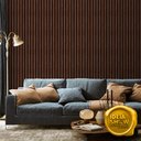 Ver imagem 2 de Adesivo De Parede Decorativo Ripado Escuro Rustico Sala Hall