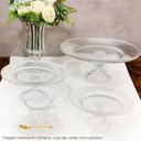 Ver imagem 6 de Prato Porta Bolo com Pé Cristal Renaissance 25cm Boleira Lyor Tortas Incolor