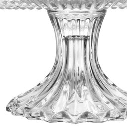 Prato Porta Bolo com Pé Cristal Renaissance 25cm Boleira Lyor Tortas Incolor - 5
